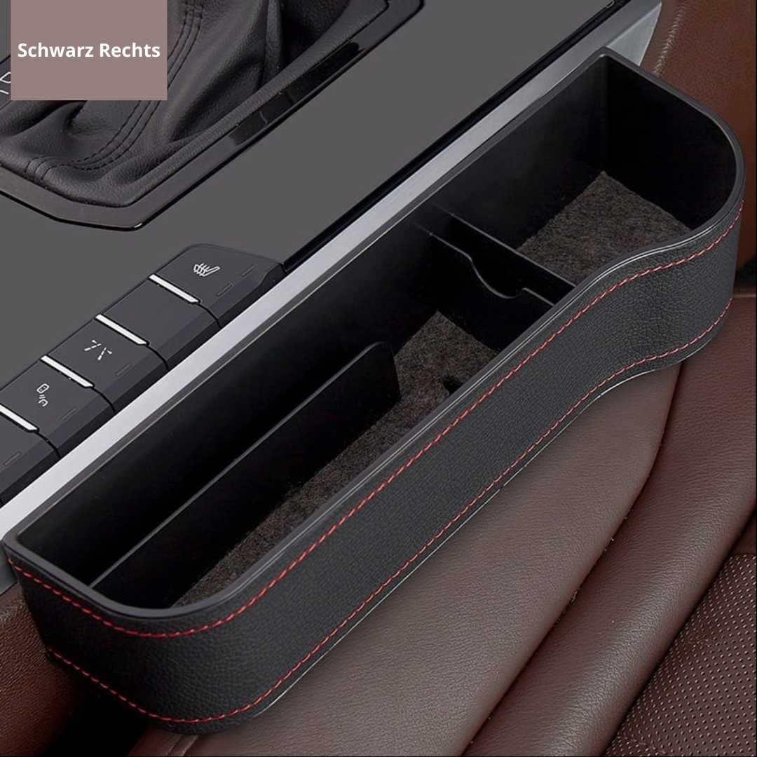Nie wieder Unordnung: Hochwertiger Leder-Auto-Organizer schafft Platz und hält alles griffbereit.
