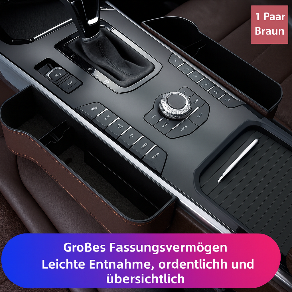 Geschenkidee: Edler Leder-Auto-Sitz-Organizer für eine saubere und geordnete Fahrzeugumgebung.