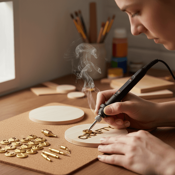 Premium Holzbrand- & Gravurset für kreatives Handwerk, inkl. Lötkolben & Zubehör für DIY-Projekte.