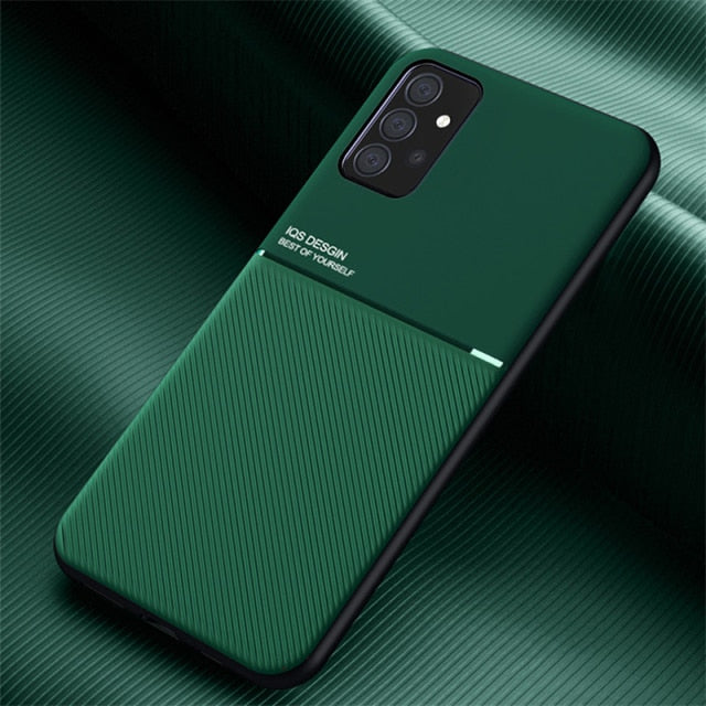 Elegante magnetische Samsunghülle S22, idealer Schutz und stilvolles Smartphonezubehör in Lederoptik.