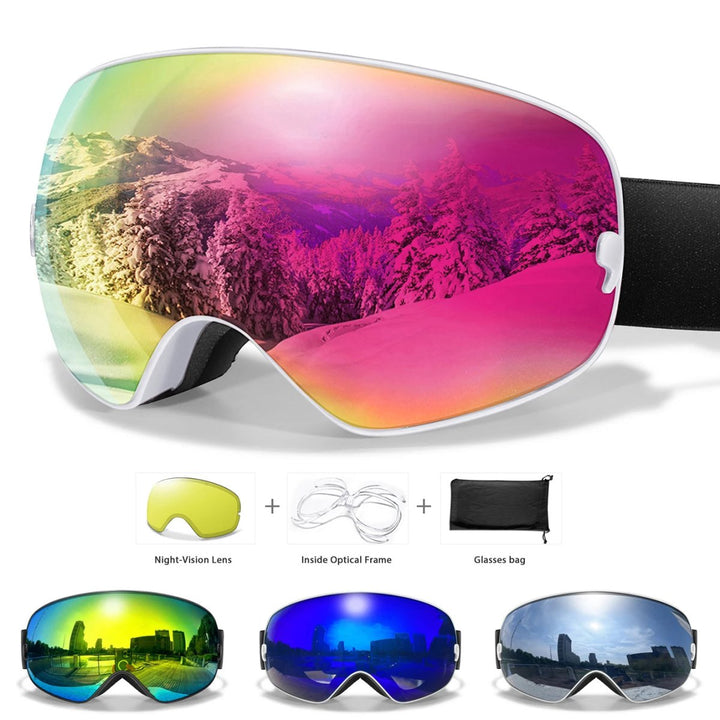 Hochwertige Skibrille mit UV-Schutz & Antibeschlag für Skifahren, Snowboarden & Outdoor-Wintersport bei Schnee.