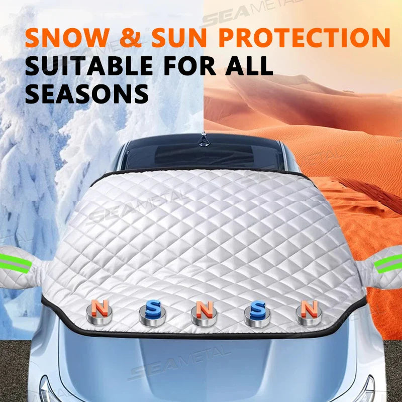 Magnetische Windschutzscheibenabdeckung als Eisschutz & Schneeschutz für Auto & SUV. Idealer Winterschutz.
