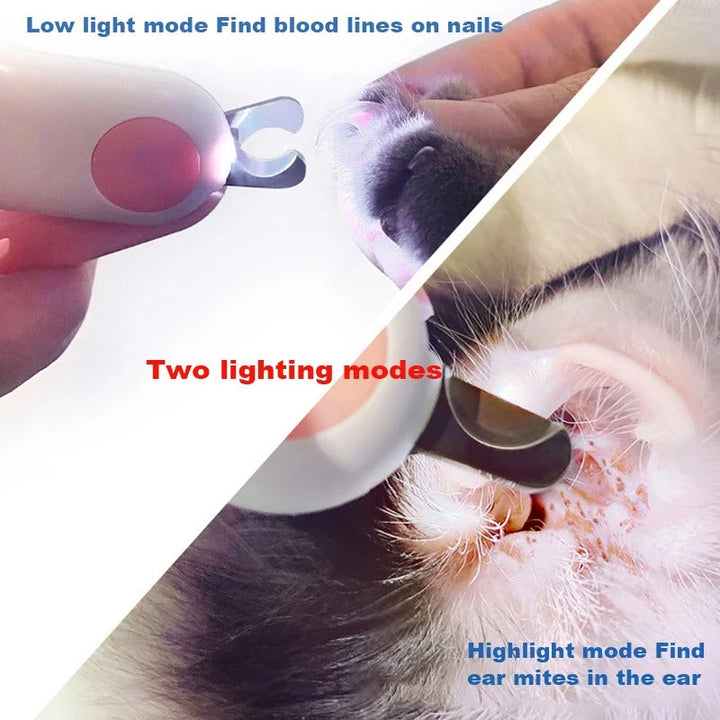 Sichere Krallenpflege leicht gemacht: Tierschere mit LED-Licht verhindert Verletzungen bei der Haustierpflege.