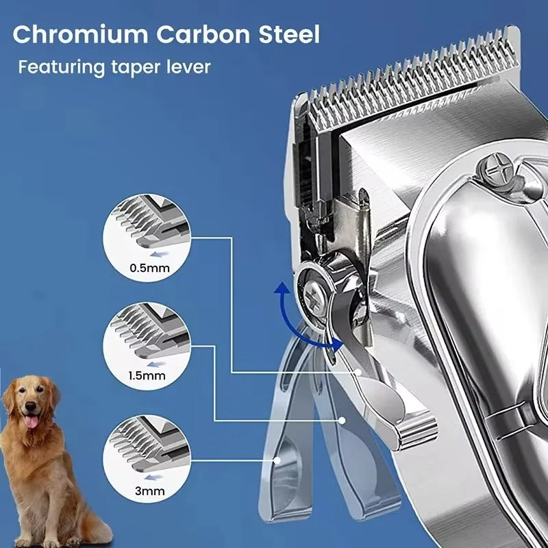 Leise kabellose Hundeschermaschine für stressfreie Fellpflege bei Hunden, ideal für empfindliche Tiere.