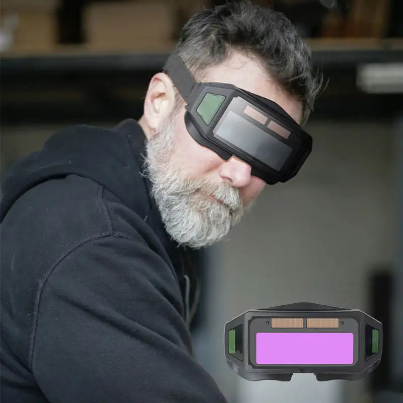 Professionelle Schweißerbrille mit automatischer Abdunkelung für optimalen Augenschutz beim Schweißen.