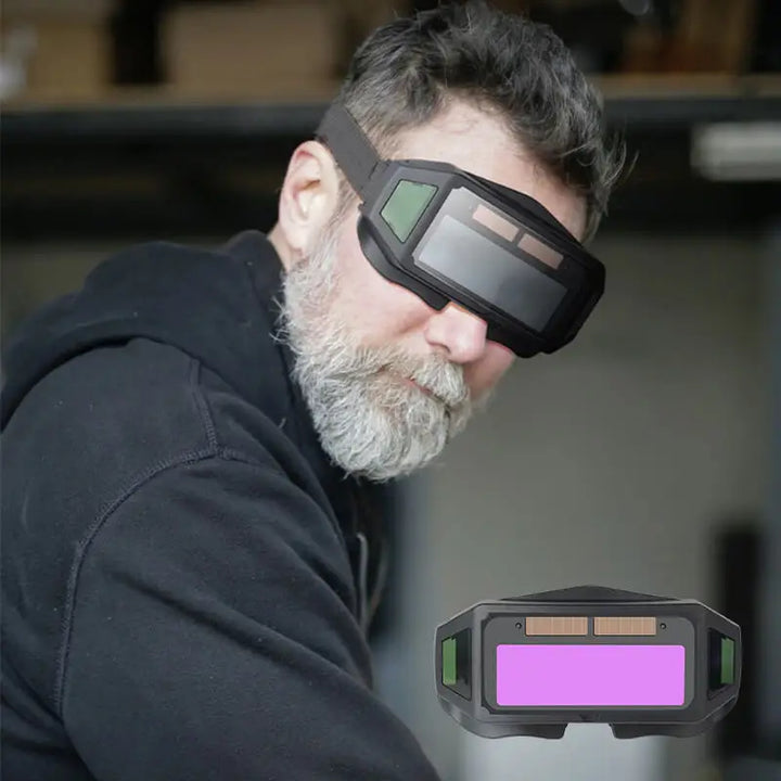 Professionelle Schweißerbrille mit automatischer Abdunkelung für optimalen Augenschutz beim Schweißen.