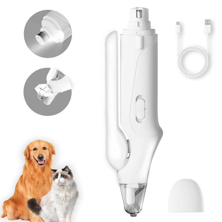 Professioneller elektrischer Nagelschleifer für Hunde und Katzen, USB-ladbar, leise Krallenpflege.