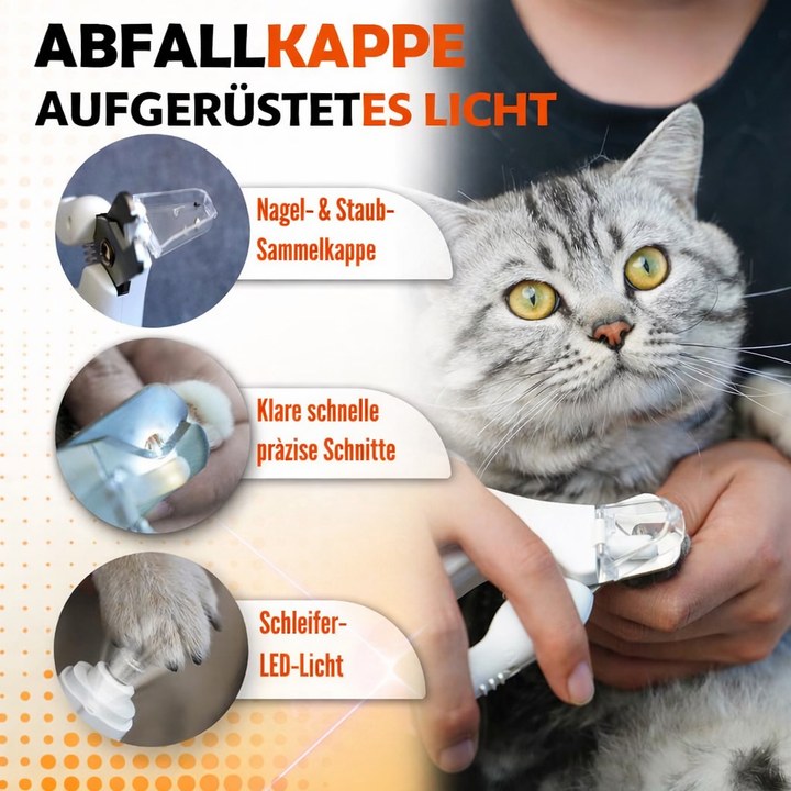 Professioneller Hunde- & Katzen-Krallenschleifer, USB-aufladbar, leise für stressfreie Tierpflege.