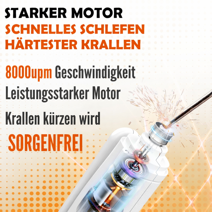 USB-Nagelschleifer für Hunde und Katzen mit hellem LED-Licht, ideal für präzise und sichere Krallenpflege.