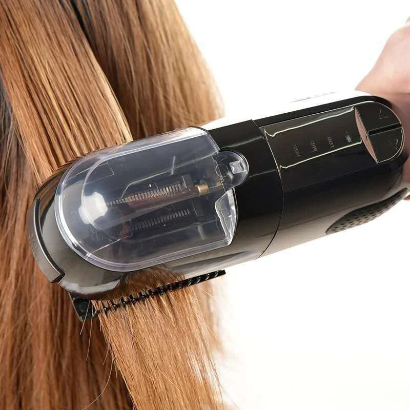 Elektrischer Haarschneider und Splissentferner für gesundes Haar. Ideal zur präzisen Spitzenpflege und Haarstyling.