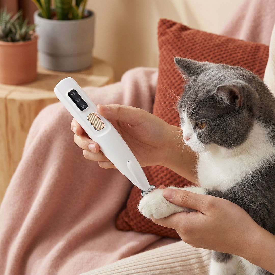 Professioneller Pfotentrimmer für Hunde & Katzen, leise, präzise für die Haustierpflege.