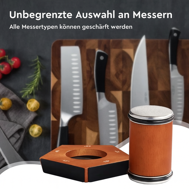 Präziser Rollschärfer mit Diamantschleifer für Messerklingen; idealer Küchenhelfer zur einfachen manuellen Messerpflege.