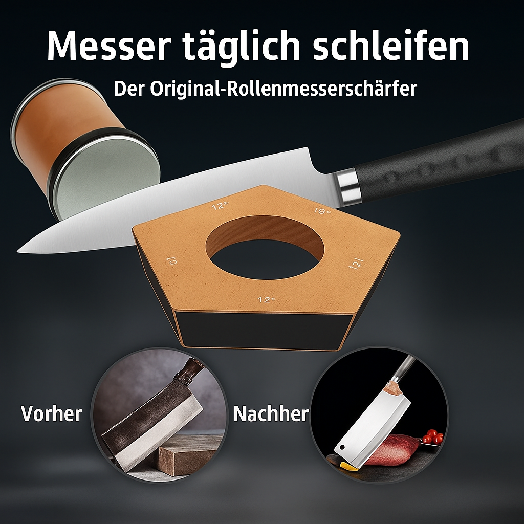 Hochwertiger manueller Rollschärfer für jede Klinge, von Küchenmessern bis Outdoor-Messern, für langanhaltende Schärfe.