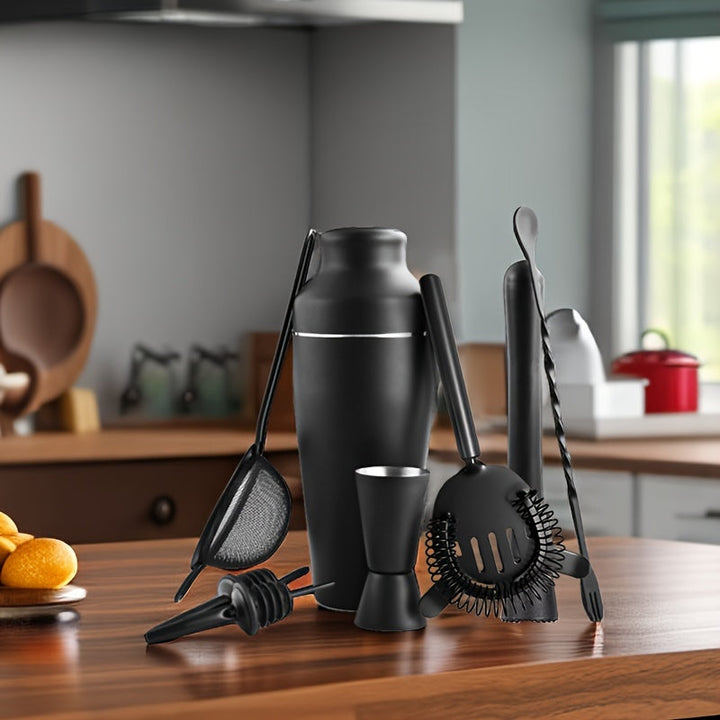 Elegantes Edelstahl Barkeeper-Set, perfekt als Geschenkidee für Liebhaber von Mixgetränken.