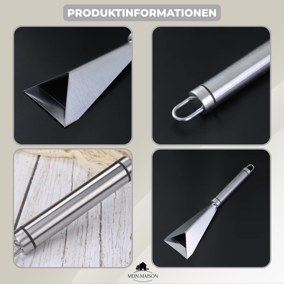 Robuster Gemüseschnitzer aus Edelstahl, perfekt für kreative Küche und einzigartige Tischdekorationen.