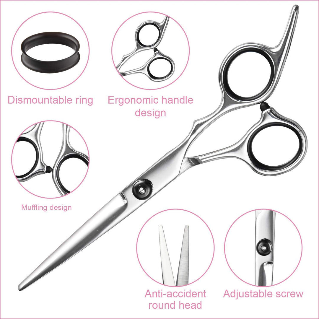 Edles schwarzes Profi-Haarscheren-Set für Damen und Herren. Edelstahl für präzisen Haarschnitt & Haarstyling.