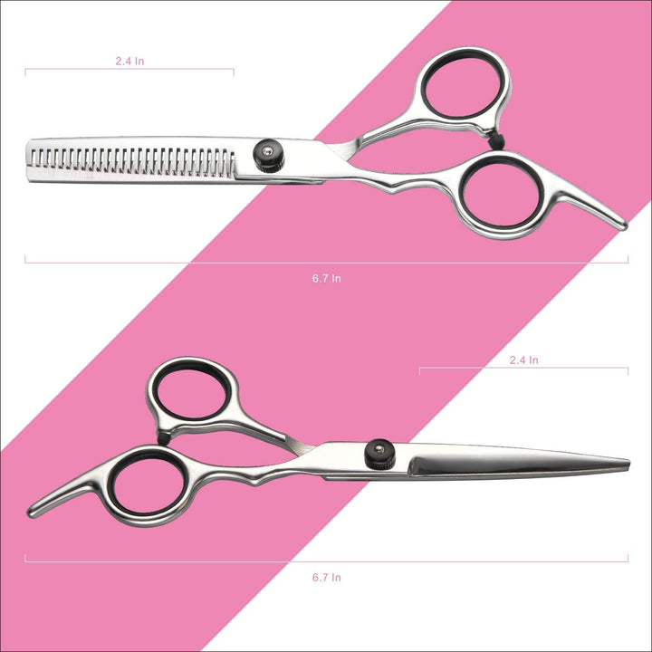 Hochwertiges Edelstahl-Haarscheren-Set für professionelles Haarstyling. Robuste Profi-Scheren für präzise Schnitte.