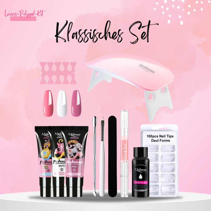Professionelles Poly Gel Nagelset für Salonqualität DIY Nagelverlängerung & Gel Nägel zuhause.