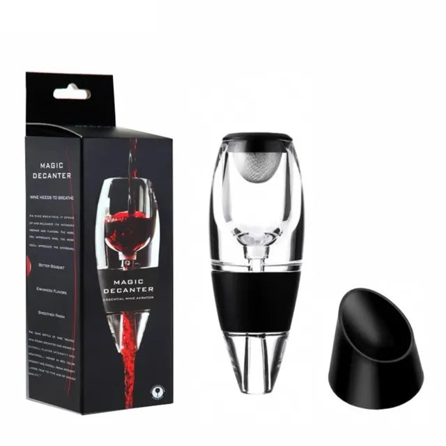 Professionelles Weinbelüfter & Dekanter Set für Rot- und Weißwein, inklusive Ausgießer und Ständer.