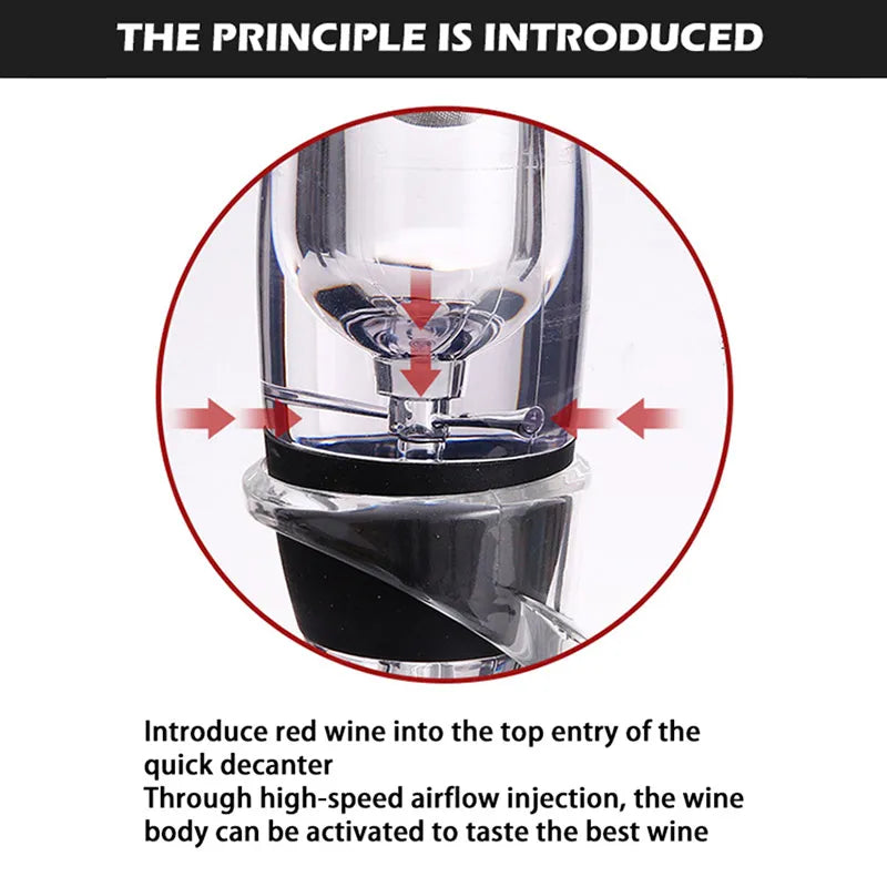 Praktisches Barzubehör: Weinbelüfter und Dekanter in einem Set, perfekt als Geschenkidee für Weinliebhaber.