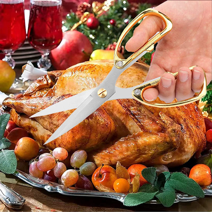 Langlebige Edelstahl-Küchenschere, professionell für Fleisch, Geflügel & andere Lebensmittel. Robuster Küchenhelfer.