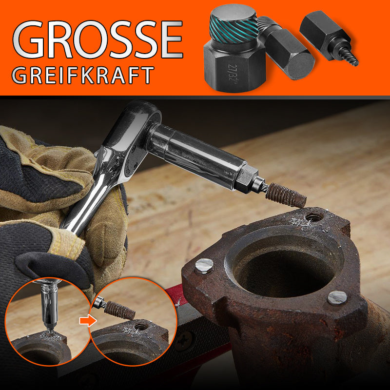 Hochwertiges Schraubenausdreher Set aus gehärtetem Stahl; ideal für hartnäckige, abgenutzte Gewinde und Bolzen. Langlebig.