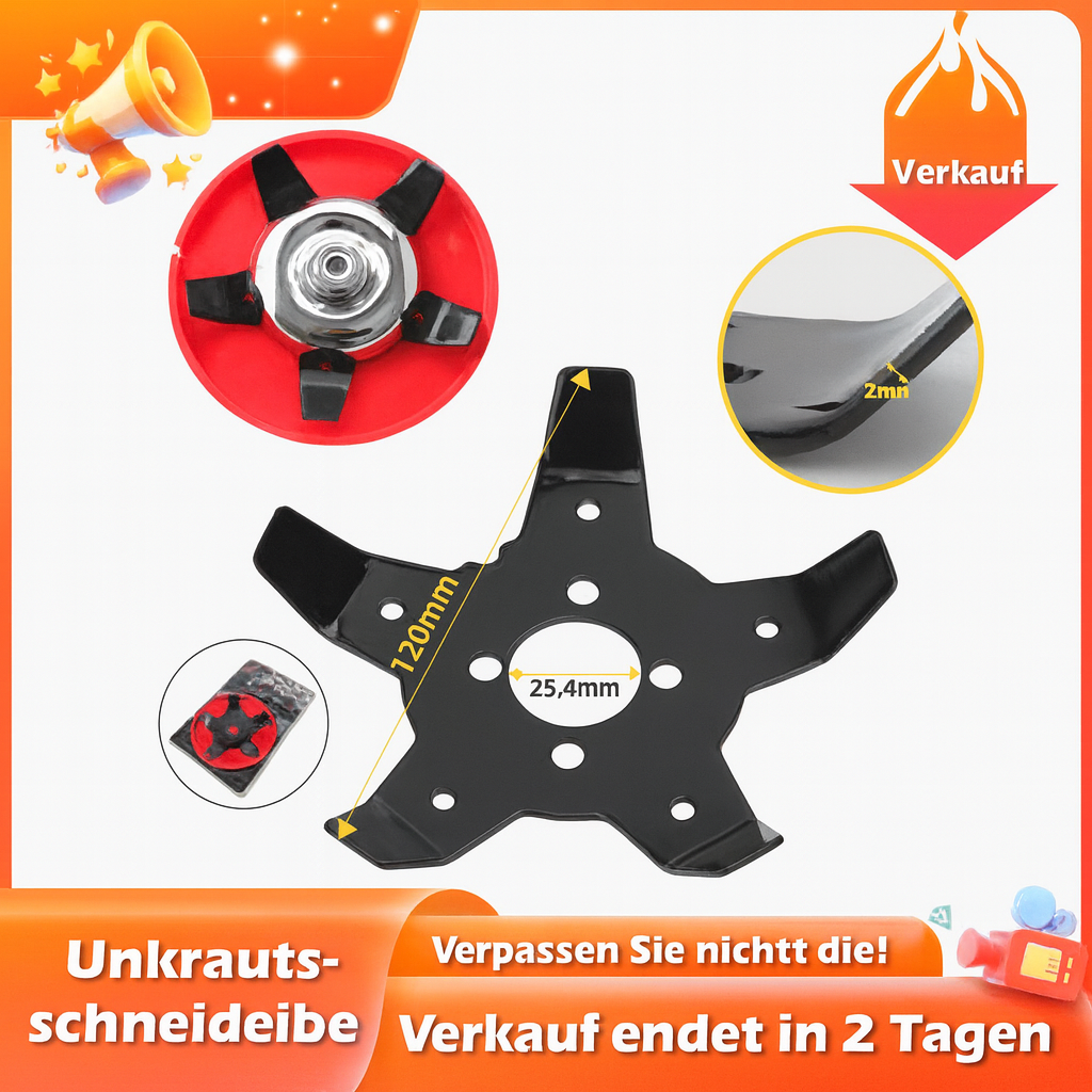 Profi Unkrautscheibe für Freischneider, effizient zur Unkrautentfernung und Gartenpflege.