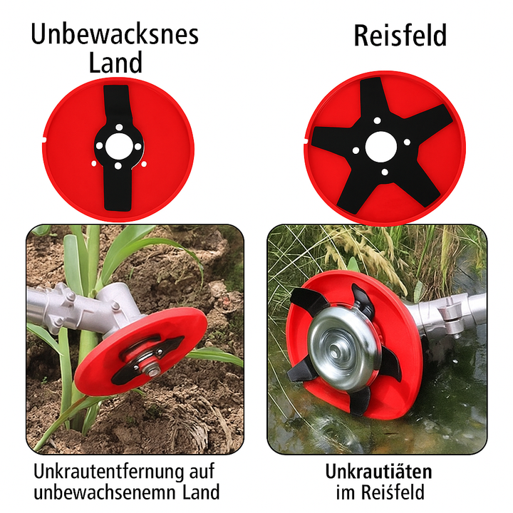 Effizienter Unkrautentferner: Robuste Unkrautscheibe für Freischneider, für schnelles Entfernen von Wildwuchs.