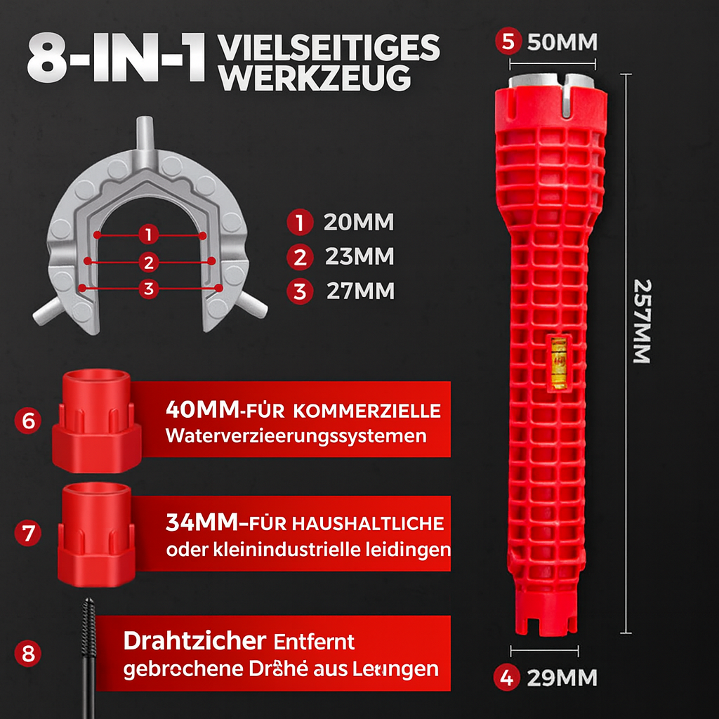 ProFix Rohrschlüssel als professionelles Montagewerkzeug für schnelle Küchenreparaturen und Badinstallationen.