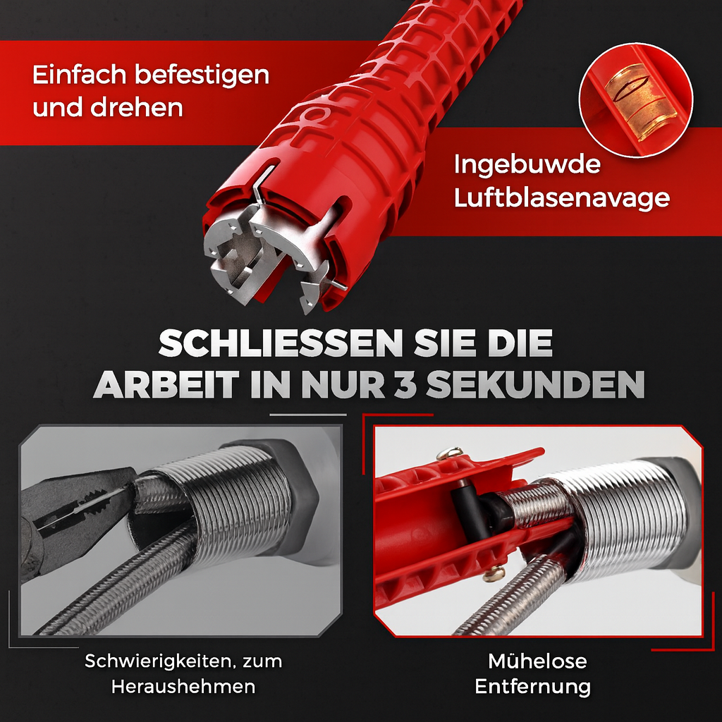 Heimwerker-Profiwerkzeug: ProFix Universal Rohrschlüssel für Sanitärarbeiten und einfache Rohrinstallationen.