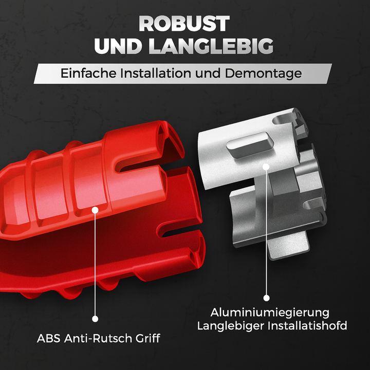 Detailansicht des ProFix Universal Rohrschlüssels, ein vielseitiges Montagewerkzeug für Rohre und Anschlüsse.