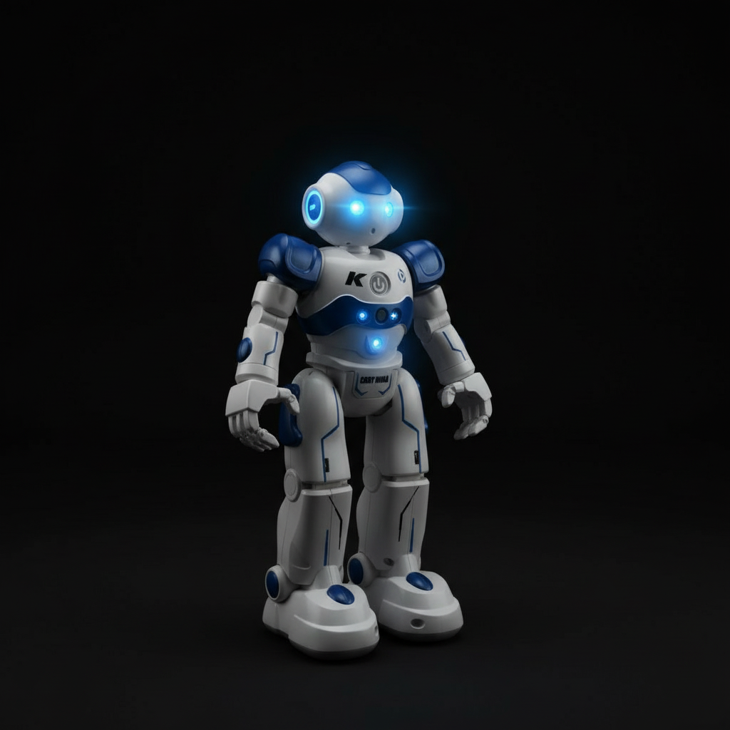 Roboter für Kinder: Programmierbares STEM-Spielzeug mit Gestensteuerung und LED-Augen, pädagogisch wertvoll.