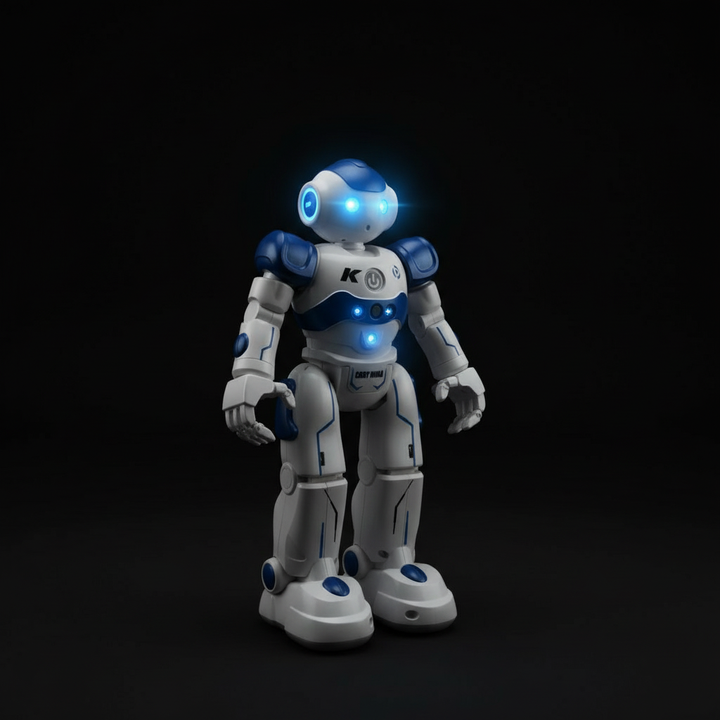 Roboter für Kinder: Programmierbares STEM-Spielzeug mit Gestensteuerung und LED-Augen, pädagogisch wertvoll.