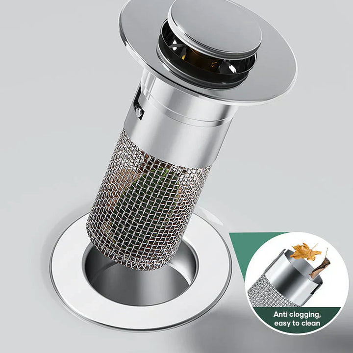 Modernes Design Abflussfilter & Stöpsel aus Edelstahl. Funktional und stilvoll für jedes Badezimmer.