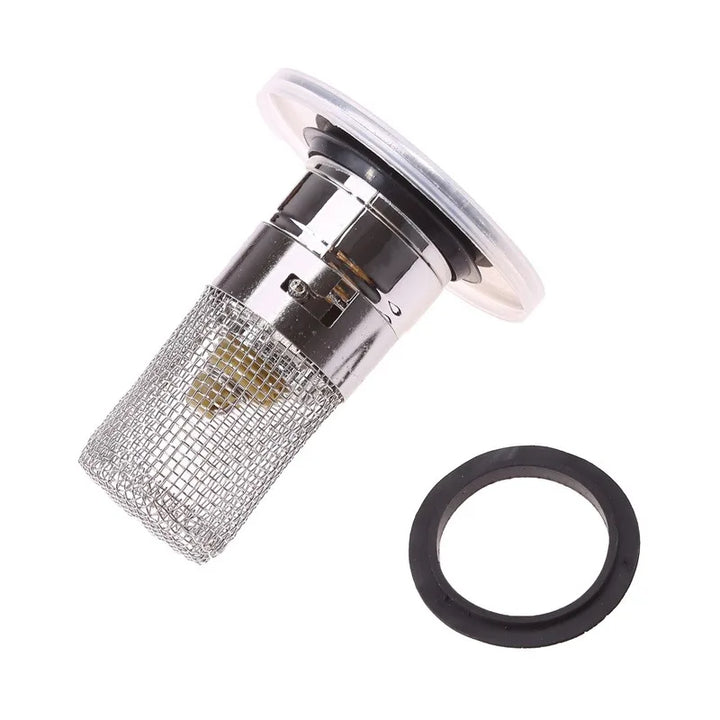 Dualer Abflussfilter & Stöpsel für Bad & Küche. Fängt Haare, Essensreste & stoppt Gerüche. Badaccessoires.