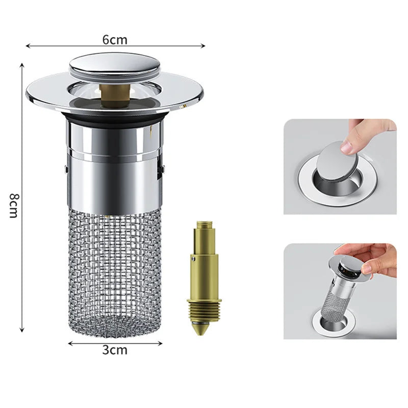 Pop-up Abflussstöpsel: Einfach zu bedienen, dichtet perfekt ab. Geruchsstopper für Waschbecken & Dusche.