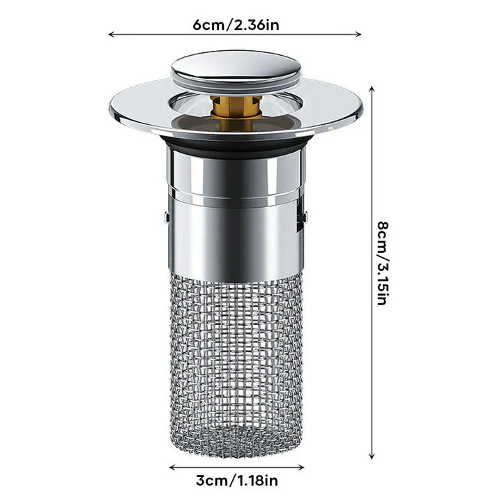 PureFlow Abflussstöpsel im Waschbecken. Hält Wasser zuverlässig, dient als Geruchsstopper.