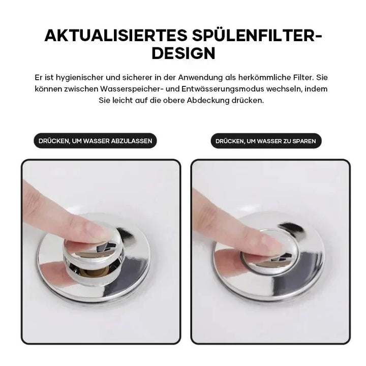 PureFlow Abflussfilter & Stöpsel Set. Praktisches Badezimmerzubehör & Küchenhelfer für saubere Abflüsse.