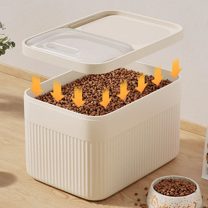 Robuster PureGuard™ Futterbehälter für Küchenorganisation. Hält Trockenfutter für Hunde & Katzen frisch & ordentlich.