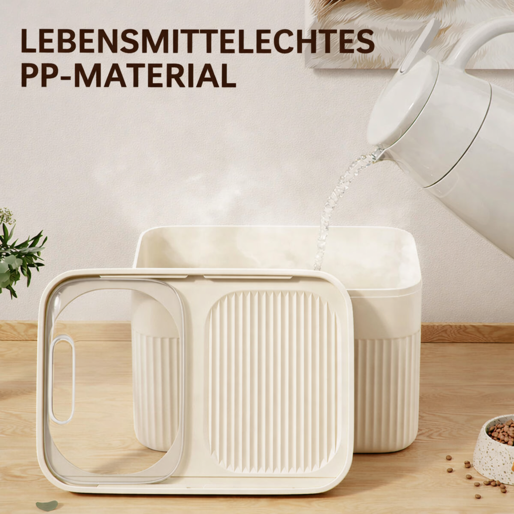Großer PureGuard™ Futterbehälter für Hunde- & Katzenfutter. Luftdichte Aufbewahrung für lange Frische des Trockenfutters.