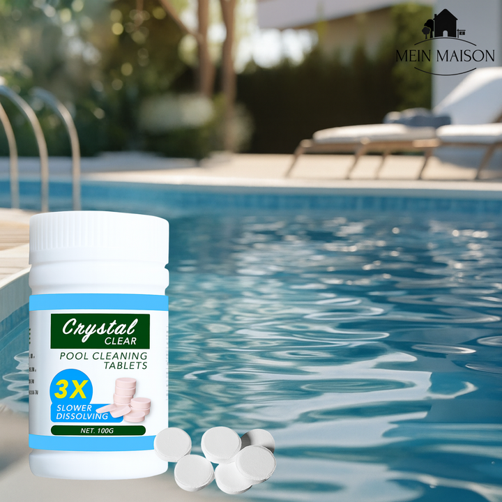 PureShine Poolreinigungstabletten für glasklares Wasser. Effektive Wasseraufbereitung und Algenentfernung für Ihren Pool.