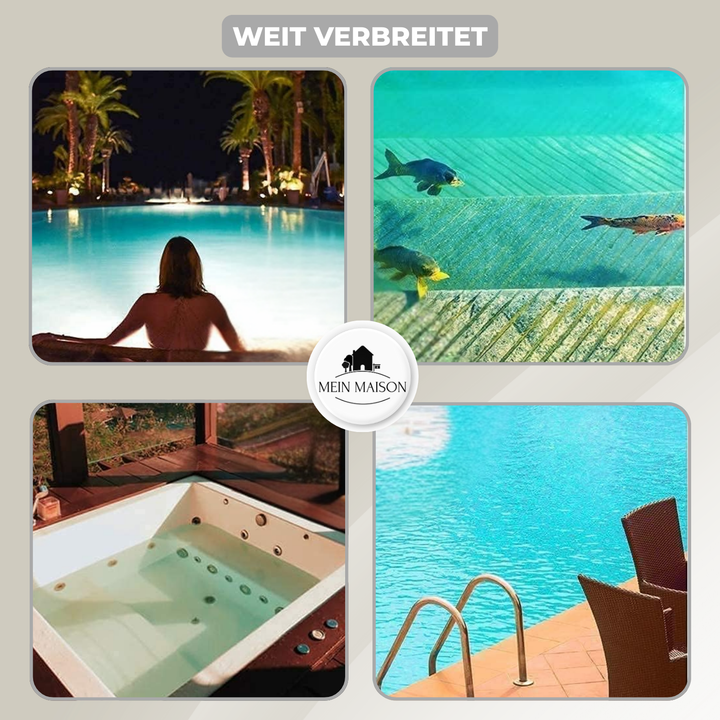 Algenfreier Pool mit PureShine! Unser Reinigungsmittel sorgt für perfekte Wasserqualität und langanhaltende Wasserklarheit.