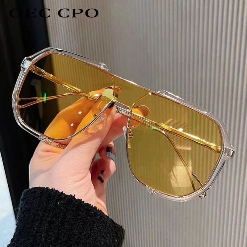Modische Oversize-Damen-Sonnenbrille, quadratisch, mit Farbwechsel-Gläsern & UV400-Schutz.