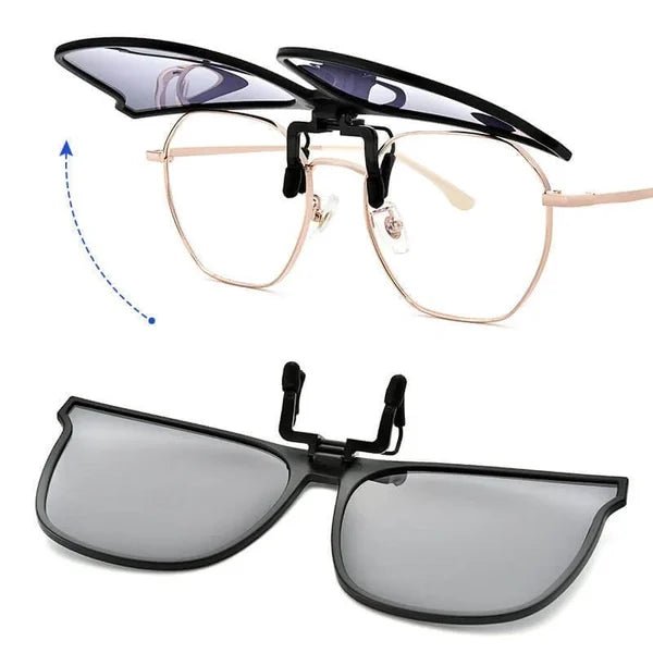 Stilvolle Quickshade Clip-On Sonnenbrille, 100% UV-Schutz für Damen & Herren, blendfrei.