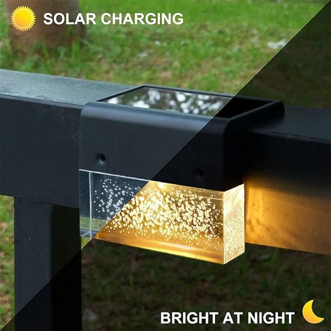 Dekorative Solar-Stufenleuchten für sichere Wegbeleuchtung und stimmungsvolle Gartenbeleuchtung, mit Farbwechsel.
