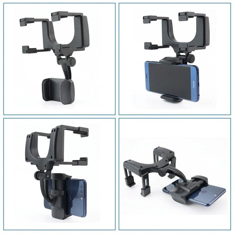 Flexibler Rückspiegel-Handyhalter mit 360-Grad-Drehung. Sicherer KFZ-Smartphone-Halter für Navigation & Freisprechen.