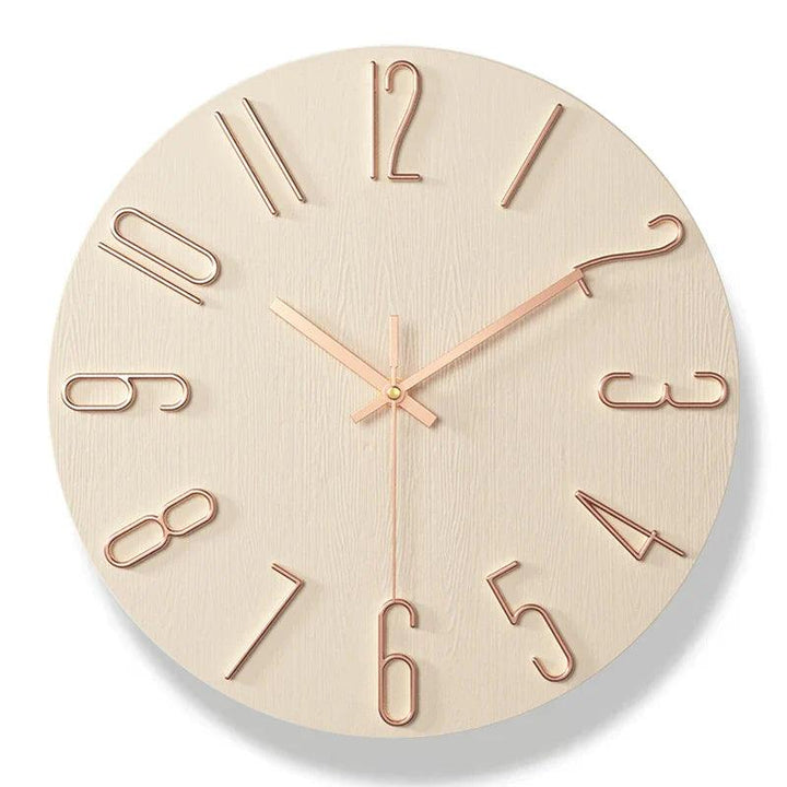 Leise rahmenlose Wanduhr im nordischen Design. Perfekt als moderne und stilvolle Schlafzimmer-Dekoration.