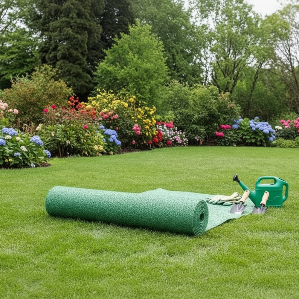 Schnellrasen-Samenmatte zur einfachen Rasensanierung im Garten. Die clevere & biologisch abbaubare Rollrasen Alternative.
