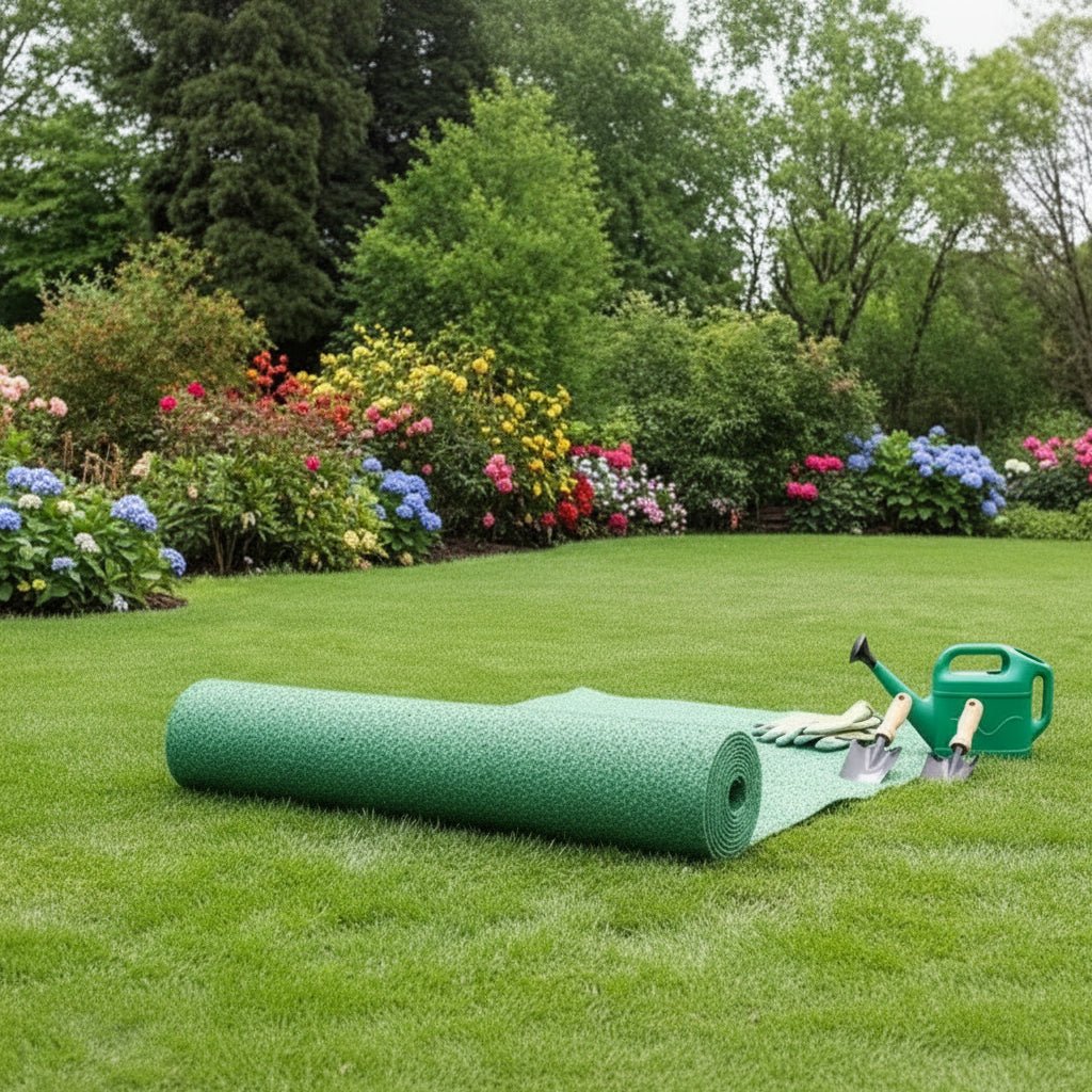 Schnellrasen-Samenmatte zur einfachen Rasensanierung im Garten. Die clevere & biologisch abbaubare Rollrasen Alternative.