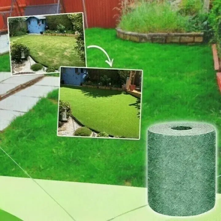 Garten Rasenmatte für dichten, grünen Rasen. Optimale Rasenpflege & schnelle Rasensanierung als Rollrasen Alternative.